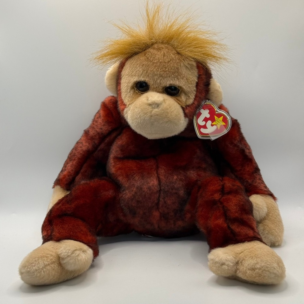 Ty Beanie Buddy Schweetheart Orangutan Red Brown Monkey Plush Stuffed Animal